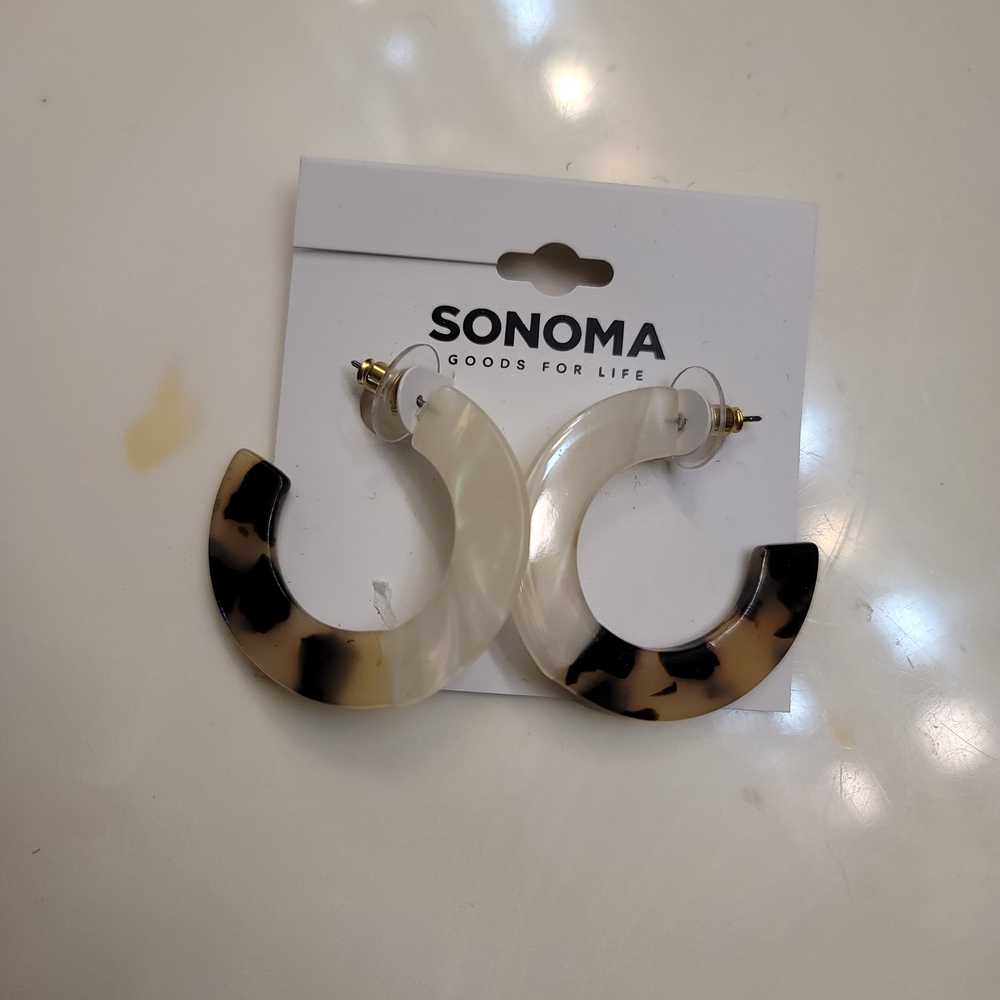Sonoma Gold and Brown Hoop Earrings